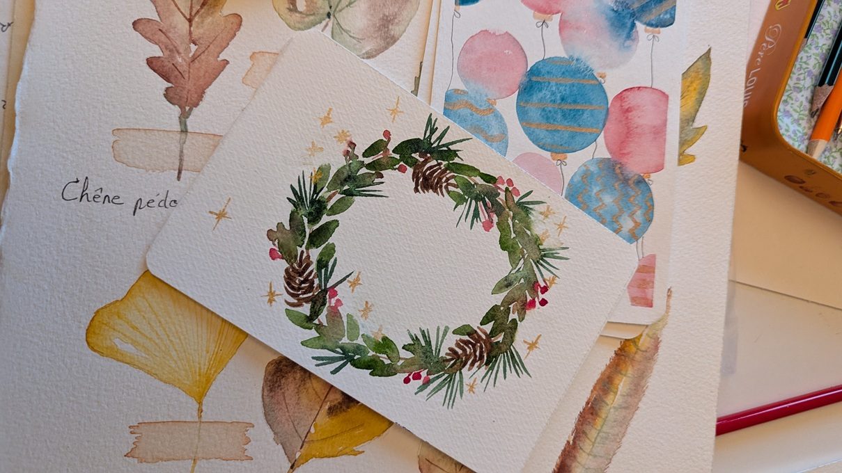 Atelier aquarelle Automne & Fêtes : cartes peintes à l'aquarelle
